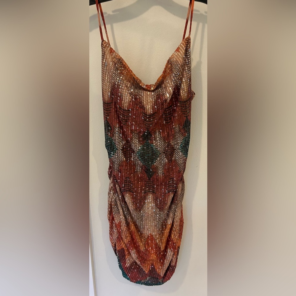 New with tags: Ramy Brook Nia Sequin Chevron Mini Dress - Size 0